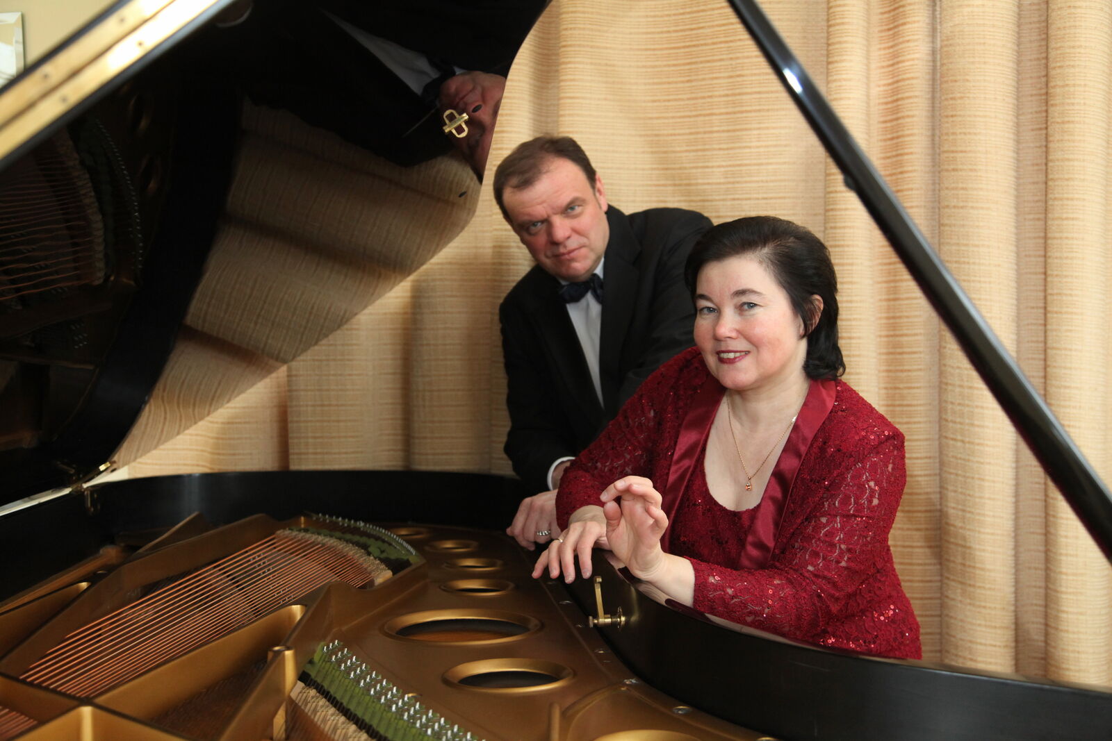 Antra and Normunds Viksne at a grand piano